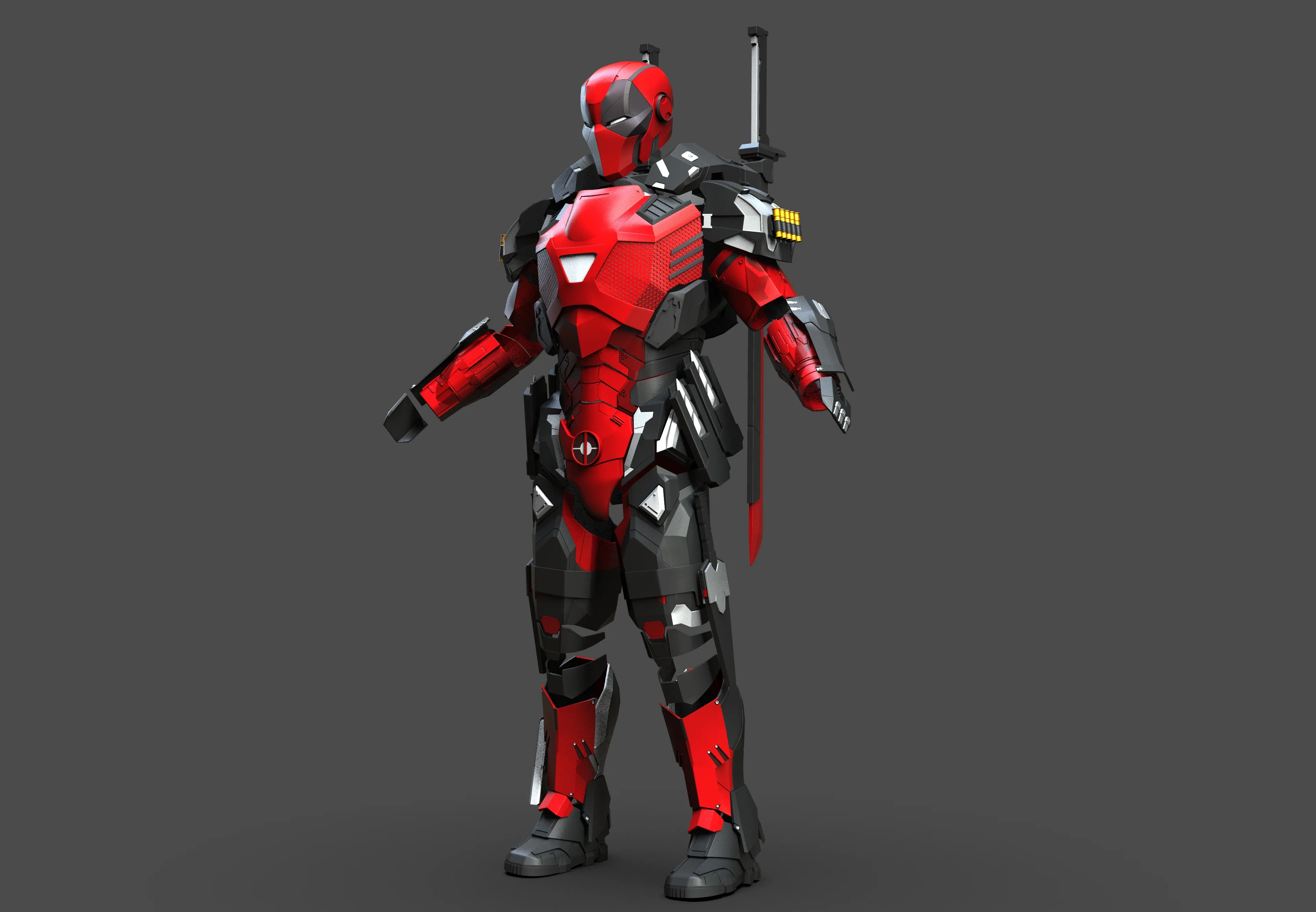 Armored Deadpool STL - Image 11
