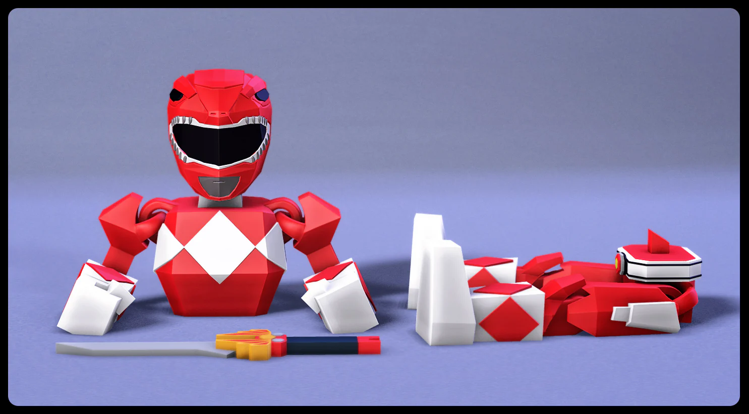 Low Poly Flexi Red Ranger - Image 3