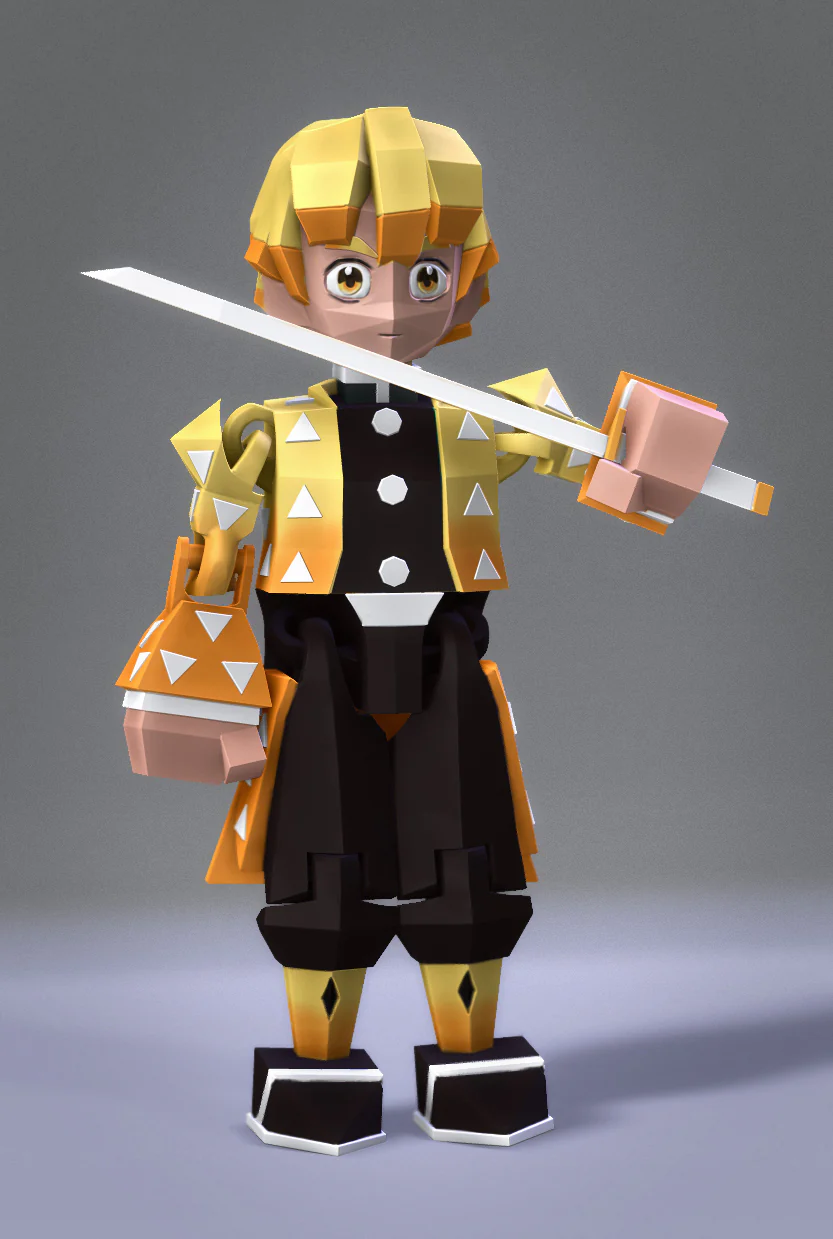 Low Poly Flexi Zenitsu