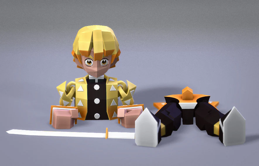 Low Poly Flexi Zenitsu - Image 3