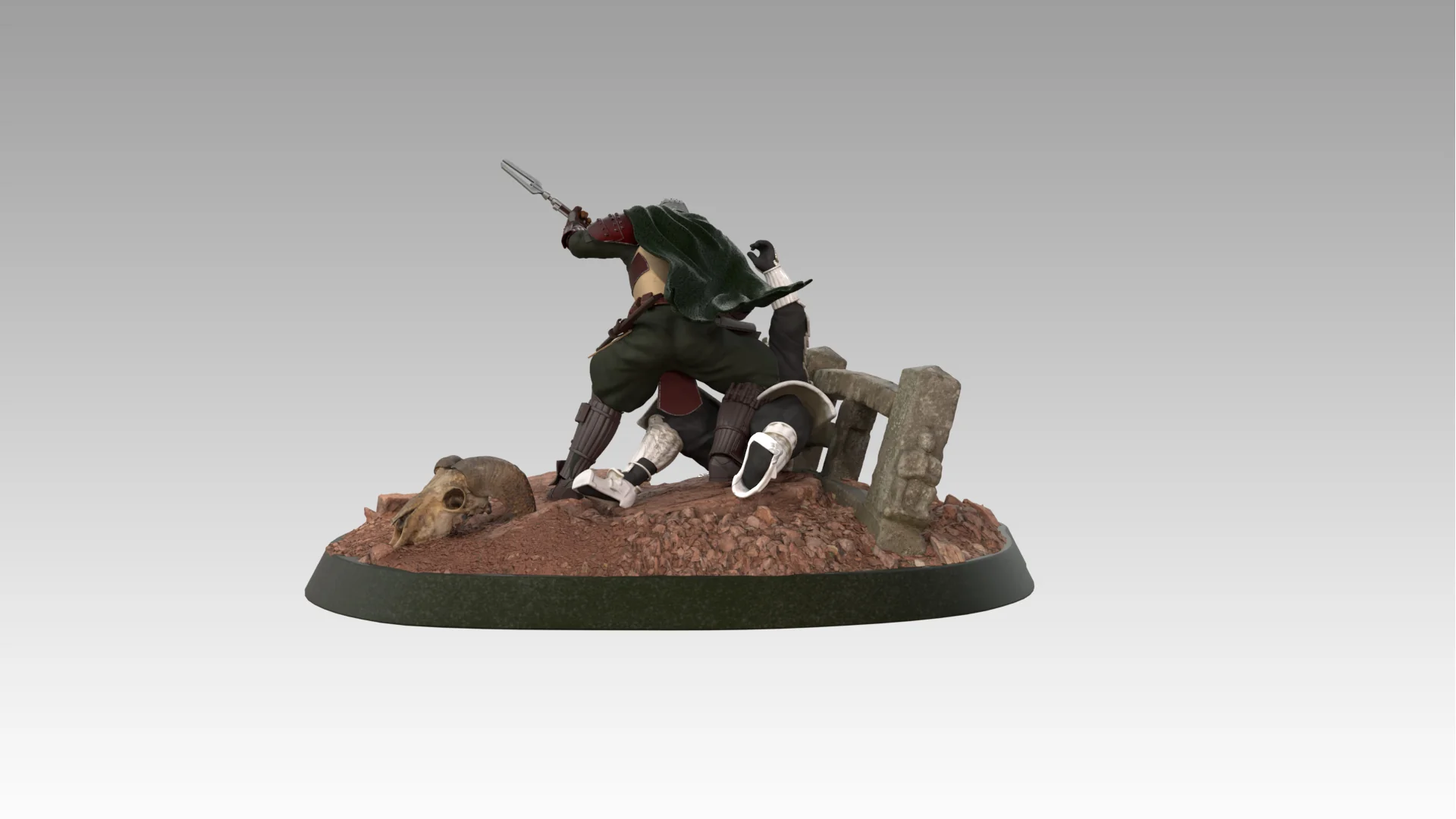 Mandalorian Samurai Statue STL - Image 10