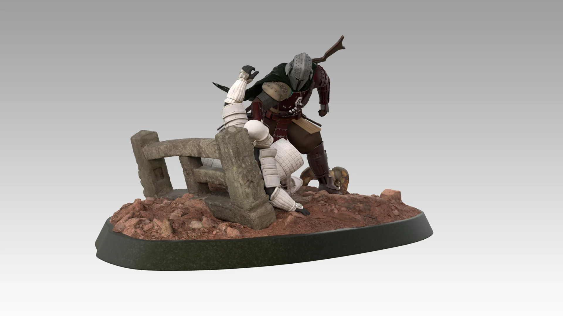 Mandalorian Samurai Statue STL - Image 6