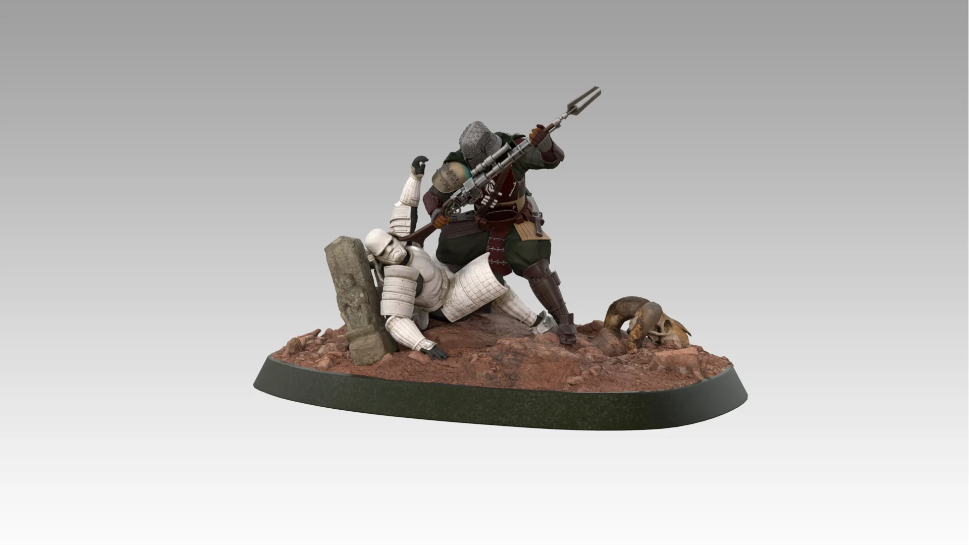 Mandalorian Samurai Statue STL - Image 8