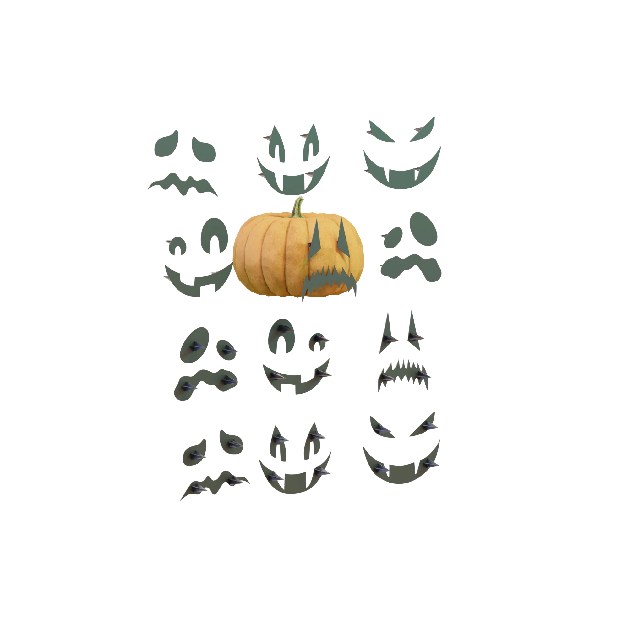 Mr Pumpkin Head Faces 1 - Image 2