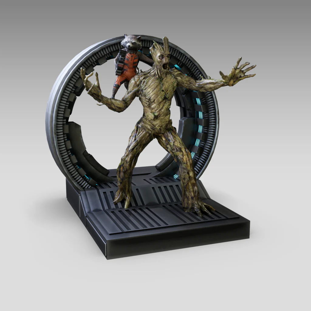 Rocket and Groot Statue STL