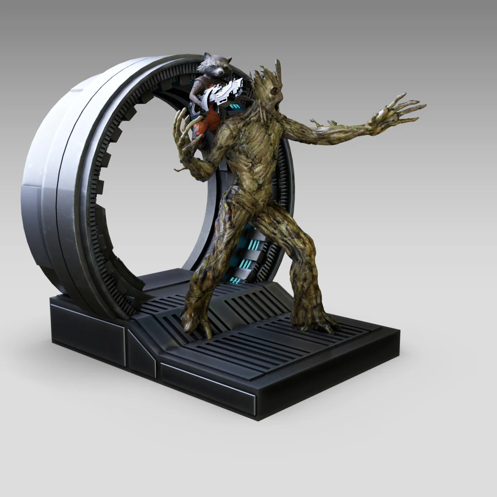 Rocket and Groot Statue STL - Image 2