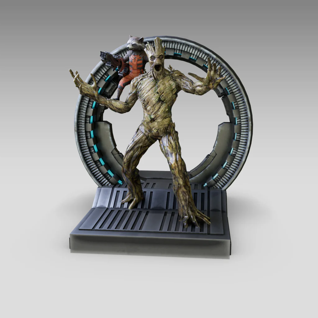 Rocket and Groot Statue STL - Image 6