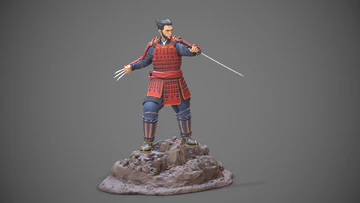 Wolverine Samurai Statue