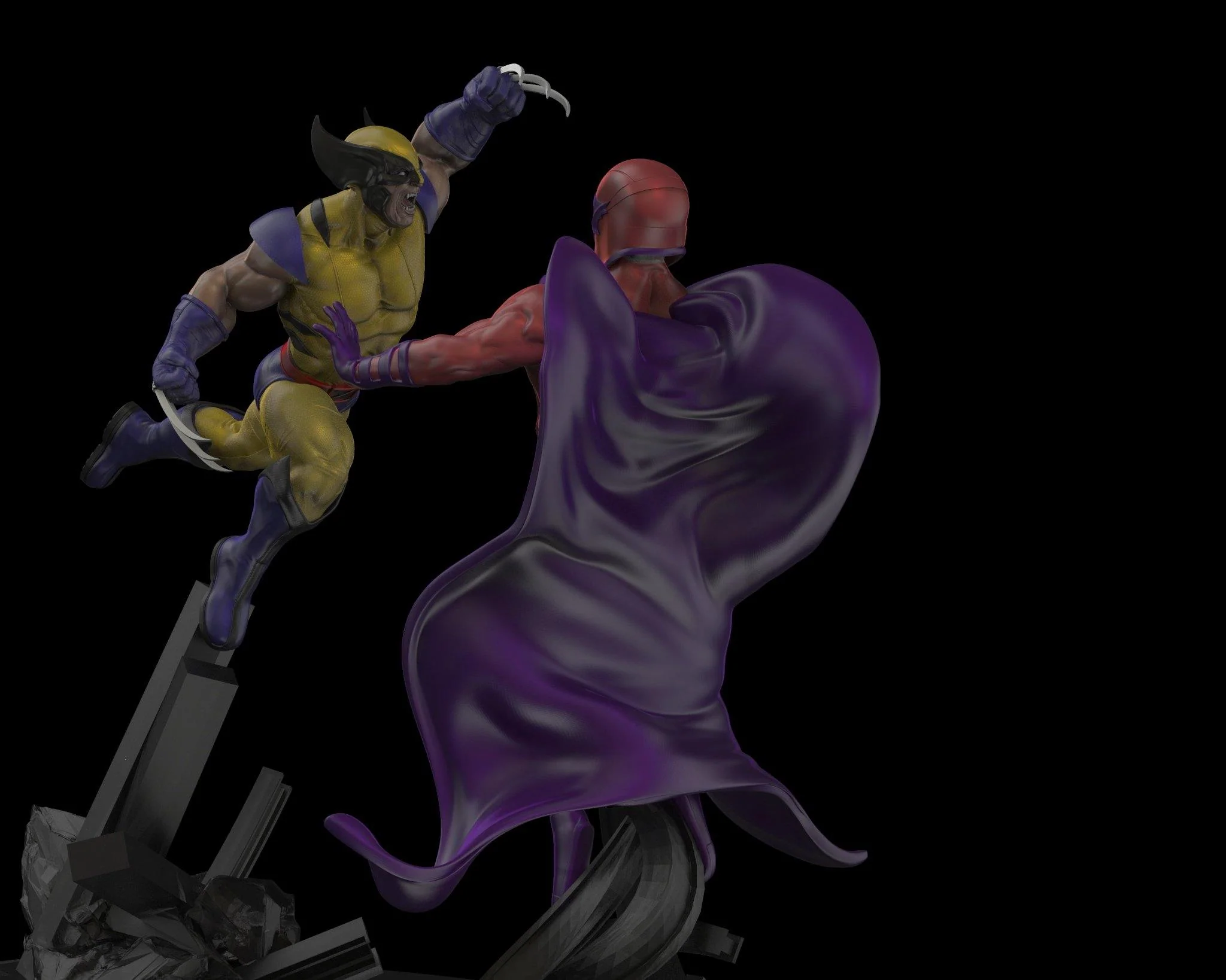 Wolverine VS Magneto Diorama STL - Image 3